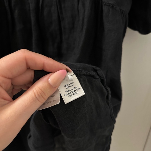 Starkx 100% Linen Black Ruffled Dress - Picture 5 of 7